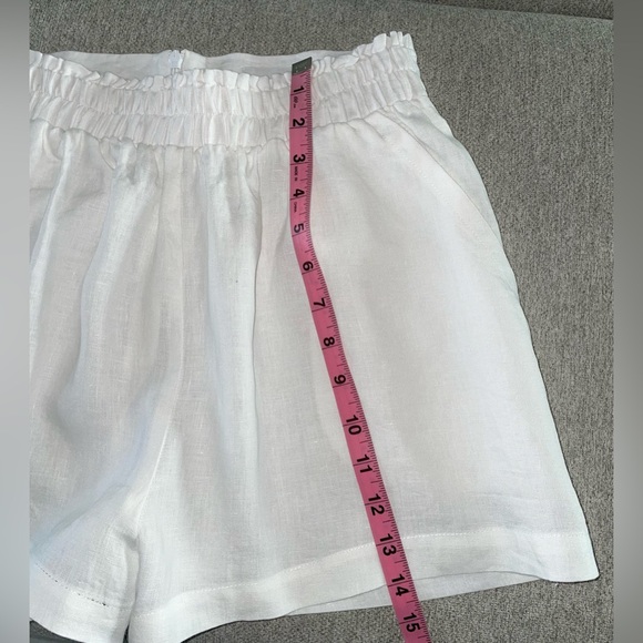 RUMER the Label LouLou High Waisted 100% Linen White Shorts Pockets Size 4 - Picture 9 of 13